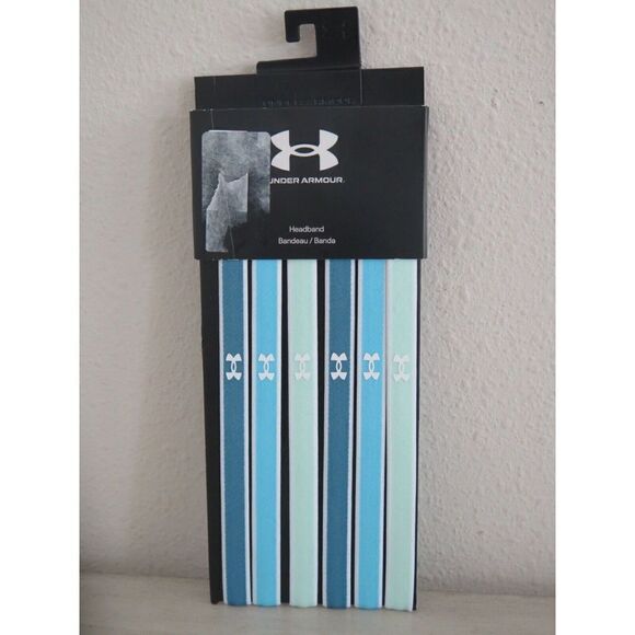 Under Armour Girls 6 Pack Blue Aqua Light Green Multiple Colors Headbands - Picture 1 of 8